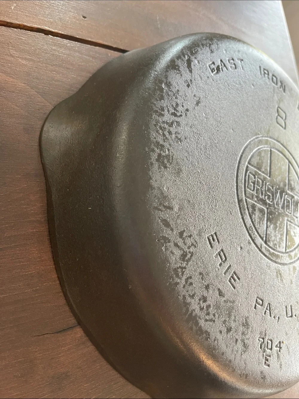 Antique #8 Griswold Cast Iron Skillet Block Logo